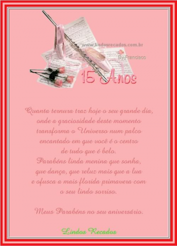 <b><center>Aniversário 15 anos</b></center>