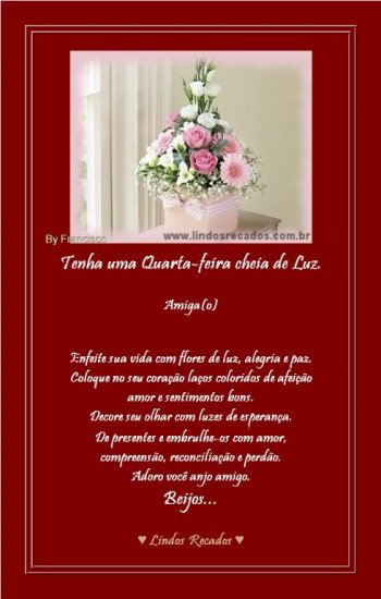 <b><center>Quarta-feira</b></center>