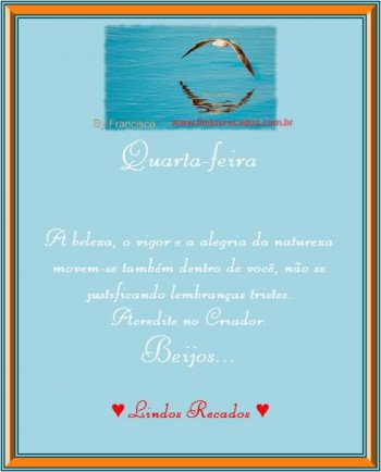 <b><center>Quarta-feira</b></center>
