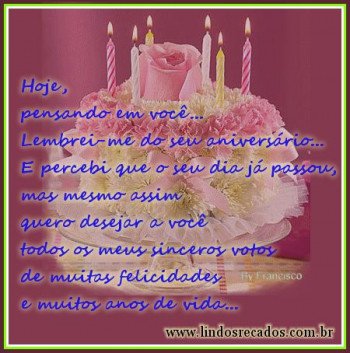 <b><center>Aniversário atrasado</b></center>