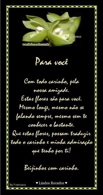 <b><center>Com todo carinho, pela  nossa amizade</b></center>