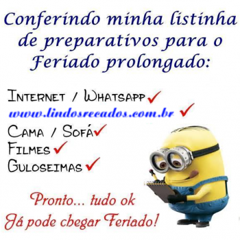 <b><center>Listinha para o feriado.</b></center>