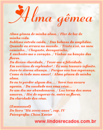 <b><center>Alma Gêmea</b></center>