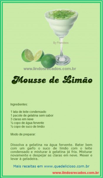 <b><center>Mousse de limão</b></center>