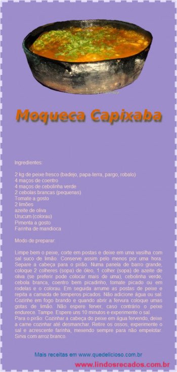 <b><center>Moqueca capixaba</b></center>