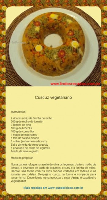 <b><center>Cucuz vegetariano</b></center>
