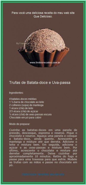 <b><center>Trufas de batata-doce e uvas-passas</b></center>