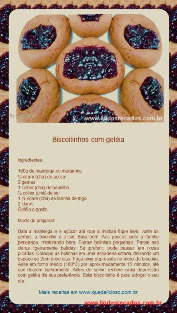 <b><center>Biscoitinhos com geléia</b></center>
