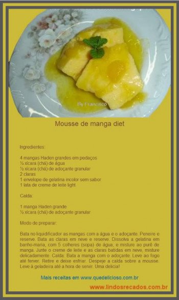 <b><center>Mousse de manga diet</b></center>