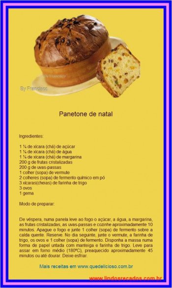 <b><center>Panetone de natal</b></center>