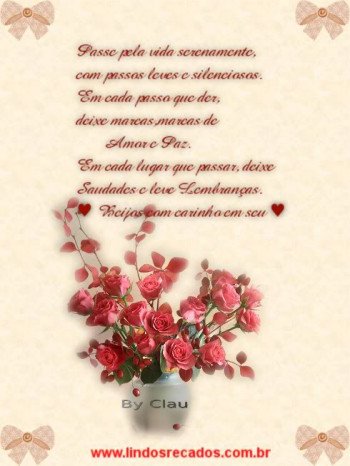 <b><center>Passe pela vida serenamente</b></center>