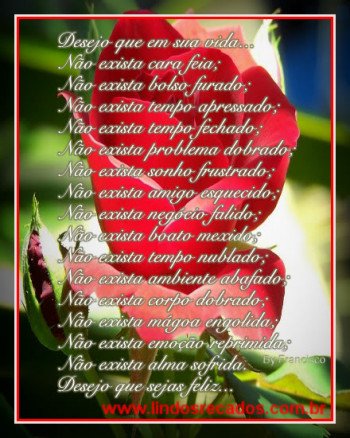 <b><center>Desejo que en tua vida...</b></center>