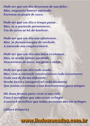 <b><center>Amizade - Albert Einstein</b></center>